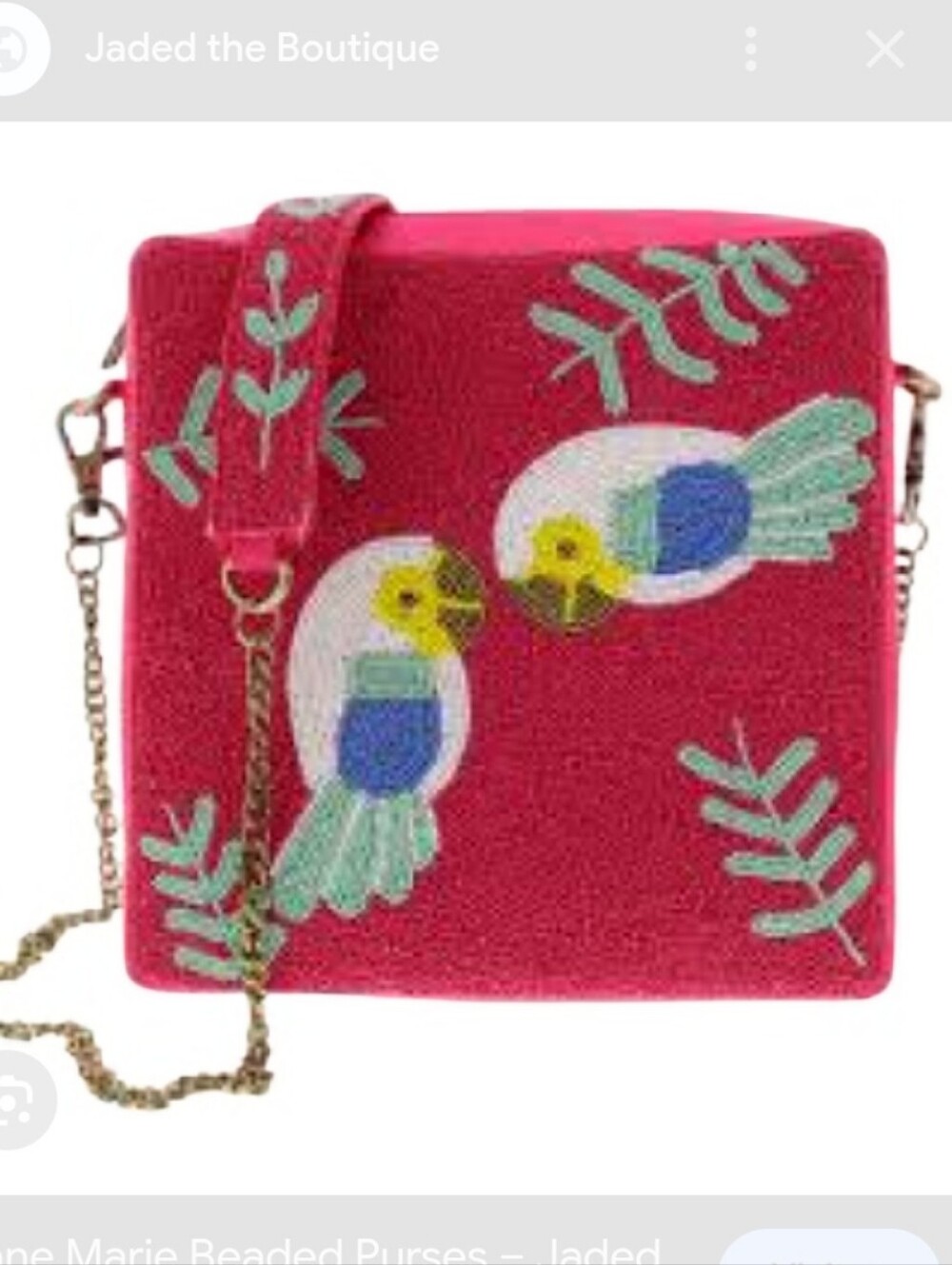 Jane Marie Beaded Bye Bye Birdie Crossbody Bag NWT